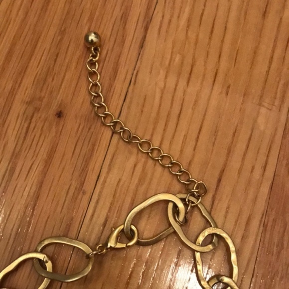 Hammered gold medallion statement coin necklace - Picture 3 of 5